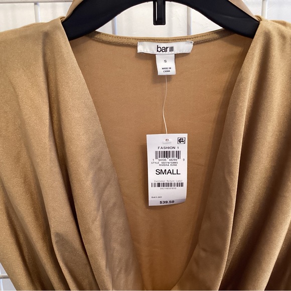 Stretch Satin Bodysuit Gold NWT - Picture 6 of 7